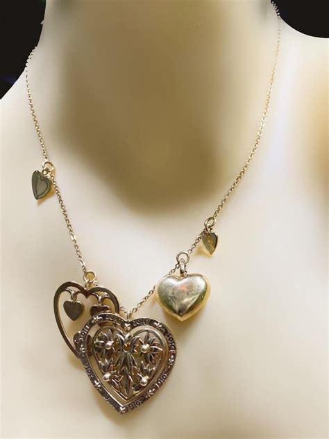 vintage dior sterling necklace|vintage christian Dior heart necklace.